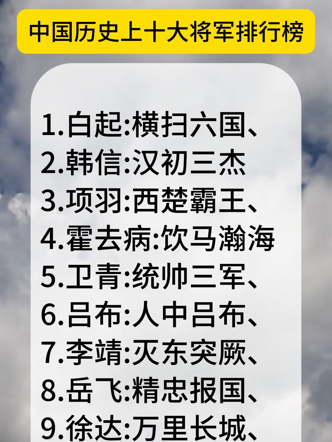 历史最佳扣将排名榜